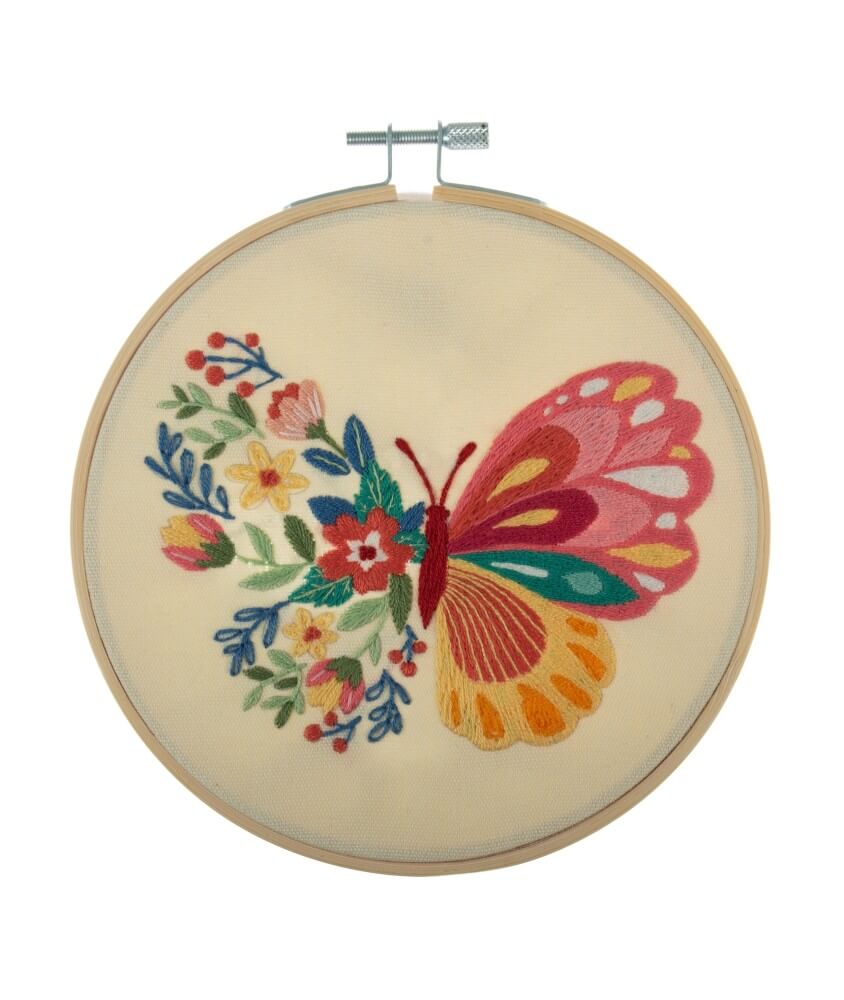Kit de broderie avec cercle en bois de  15cm de diamètre - Trimits