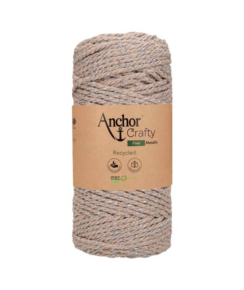 Corde de Coton Recyclé Macramé Anchor Crafty Fine Metallic - 250gr - Anchor