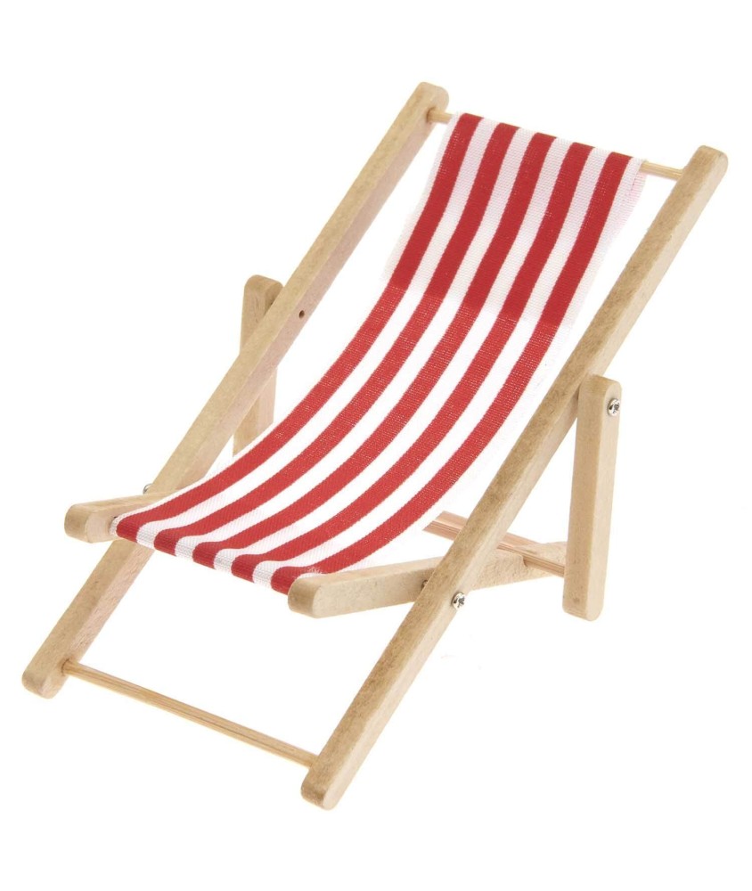 Chaise longue de plage miniature, 6,5 x 11 cm pour le monde des lutins - Rico Design