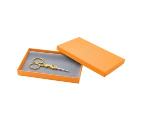 Coffret Ciseau de broderie "Lièvre" en or fin - 9 cm - Précision & Élégance