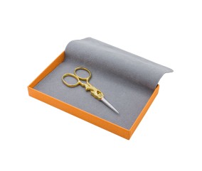 Coffret Ciseau de broderie "Lièvre" en or fin - 9 cm - Précision & Élégance