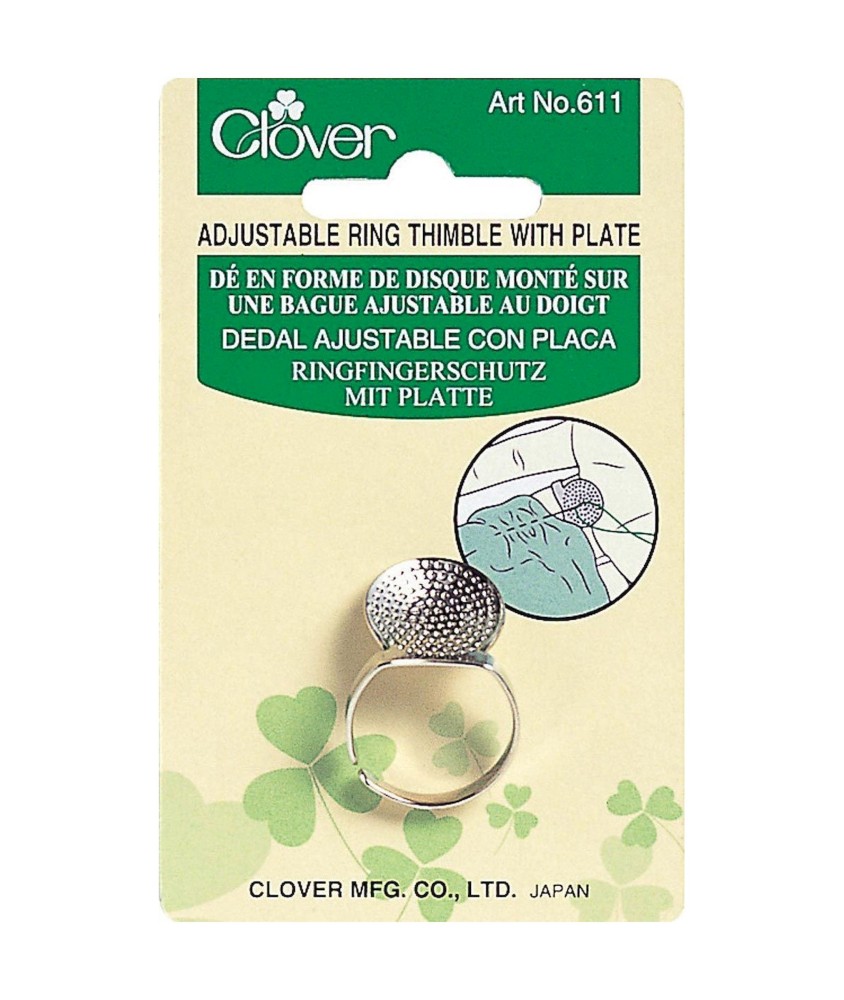 Dé Métal Disque Sashiko - Clover – Ajustable et Ergonomique Dé Métal Disque Sashiko - Clover – Ajustable et Ergonomique