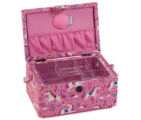 Boîte à Couture Moyenne Licorne Hobby Gift (17,8 x 24,5 x 14,5 cm) – Élégance, Fonctionnalité pour Vos Accessoires de Couture