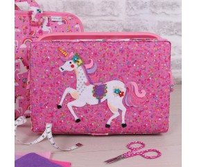 Boîte à Couture Moyenne Licorne Hobby Gift (17,8 x 24,5 x 14,5 cm) – Élégance, Fonctionnalité pour Vos Accessoires de Couture