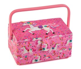 Boîte à Couture Moyenne Licorne Hobby Gift (17,8 x 24,5 x 14,5 cm) – Élégance, Fonctionnalité pour Vos Accessoires de Couture