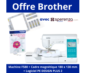 [Pack] BROTHER Innovis F580 + Cadre de Broderie + Logiciel Pe-Design PLUS2
