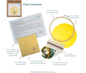 Kit de Broderie "Daisies" avec Cercle en Bois – Trimits | Un Kit Parfait pour Débutants et Experts