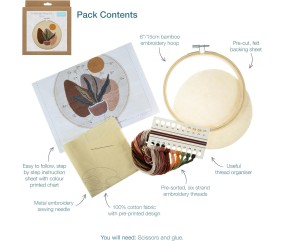 Kit de Broderie Nature avec Cercle en Bois de 15cm – Trimits | L’Artisanat au Naturel