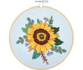 Kit de Broderie "Sunflower" avec Cercle en Bois de 15 cm – Trimits