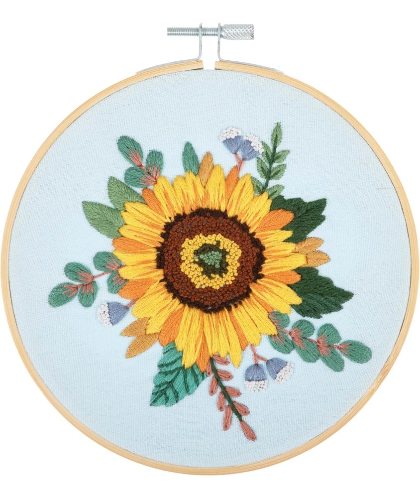 Kit de Broderie "Sunflower" avec Cercle en Bois de 15 cm – Trimits Kit de Broderie "Sunflower" avec Cercle en Bois de 15 cm – Trimits