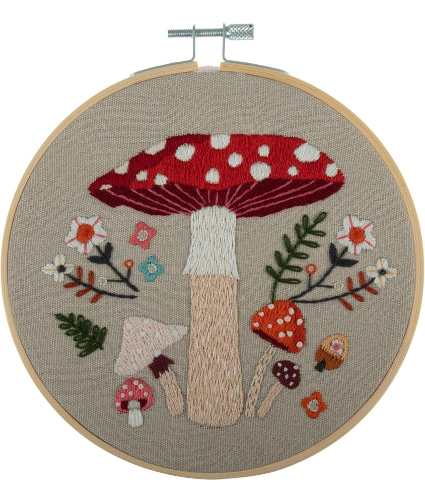 Kit de Broderie "Toadstool" avec Cercle en Bois de 15 cm – Trimits Kit de Broderie "Toadstool" avec Cercle en Bois de 15 cm – Trimits