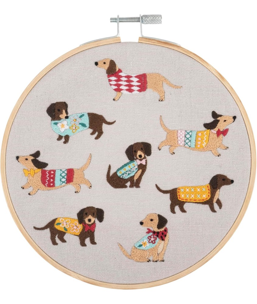 Kit de Broderie "Dog" avec Cercle en Bois de 15 cm – Trimits