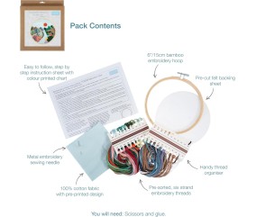 Kit de Broderie "Mountain View" avec Cercle en Bois de 15 cm – Trimits