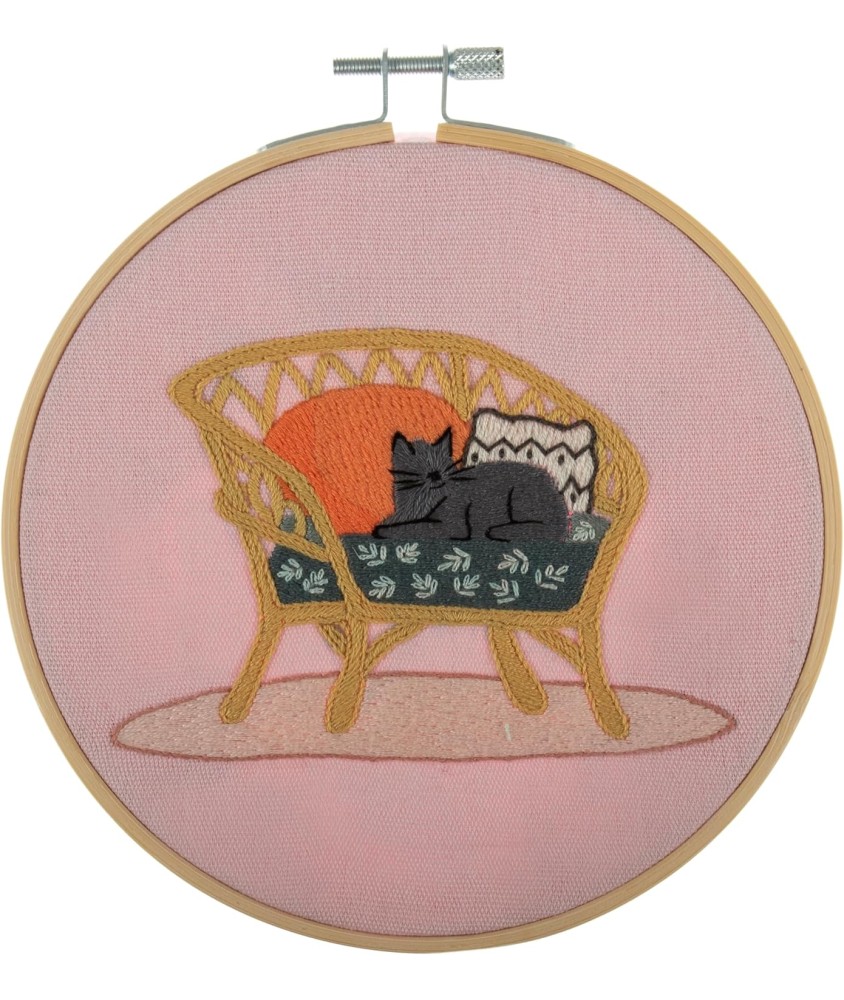 Kit de Broderie "Cat" avec Cercle en Bois de 15cm – Trimits Kit de Broderie "Cat" avec Cercle en Bois de 15cm – Trimits