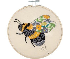 Kit de Broderie "Floral Bee" avec Cercle en Bois de 15cm – Trimits