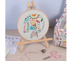 Kit de Broderie "Éléphants" avec Cercle en Bois de 15 cm – Trimits