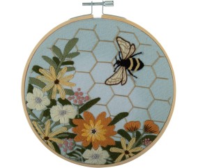 Kit de Broderie "Bee" avec Cercle en Bois de 15 cm – Trimits