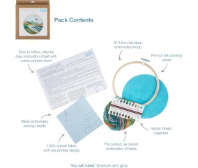 Kit de Broderie "Coast" avec Cercle en Bois de 15 cm - Trimits