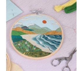 Kit de Broderie "Coast" avec Cercle en Bois de 15 cm - Trimits