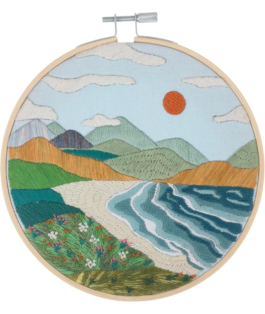 Kit de Broderie "Coast" avec Cercle en Bois de 15 cm - Trimits