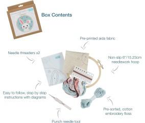 Kit Punch Needle Lapin Blanc –  Idéal débutant – Trimits