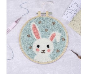 Kit Punch Needle Lapin Blanc –  Idéal débutant – Trimits