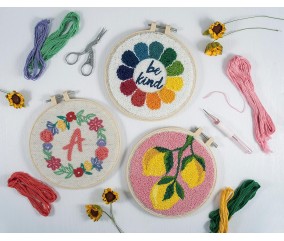 Kit Punch Needle "Be Kind" – Idéal Débutants & Loisirs Créatifs – Trimits
