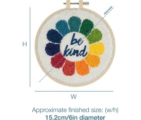 Kit Punch Needle "Be Kind" – Idéal Débutants & Loisirs Créatifs – Trimits