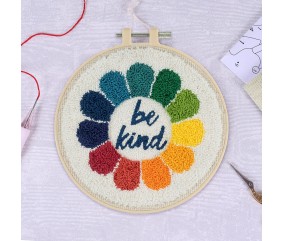 Kit Punch Needle "Be Kind" – Idéal Débutants & Loisirs Créatifs – Trimits