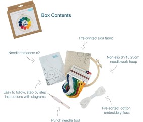 Kit Punch Needle "Be Kind" – Idéal Débutants & Loisirs Créatifs – Trimits