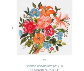 Kit Point de Croix Bouquet Floral 36x36 cm - Trimits