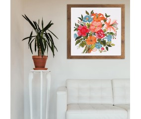 Kit Point de Croix Bouquet Floral 36x36 cm - Trimits