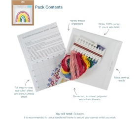 Kit Point de Croix Arc-en-Ciel 36 x 36 cm – Trimits