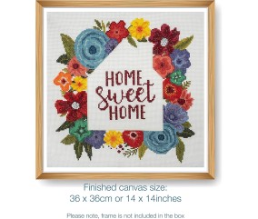 Kit de Point de Croix "Home Sweet Home" 36 x 36 cm – Trimits