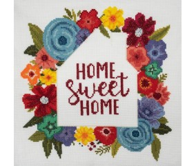 Kit de Point de Croix "Home Sweet Home" 36 x 36 cm – Trimits