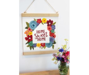 Kit de Point de Croix "Home Sweet Home" 36 x 36 cm – Trimits