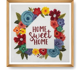 Kit de Point de Croix "Home Sweet Home" 36 x 36 cm – Trimits