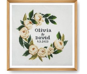 Kit de Point de Croix Mariage 36 x 36 cm – Trimits