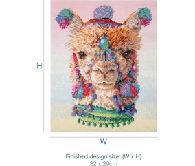 Kit de Point de Croix Imprimé Alpagas 40x48,5 cm – Trimits - Kit Broderie Extra-Large Idéal pour les Passionnés