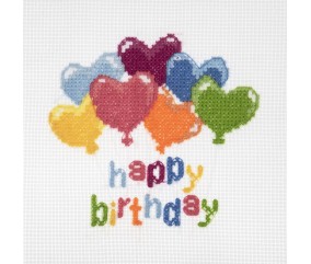 Mini Kit Point de Croix Ballons d’Anniversaire 13 x 12 cm – Trimits