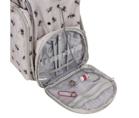 Sac à dos de voyage multi-rangements motif abeille - 30 x 24 x 43 cm – Spécial couture, tricot, crochet,... - Hobby Gift