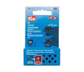 Boutons pression Jersey Prym – Ø 12 mm – 11 couleurs éclatantes pour tissus fins et extensibles