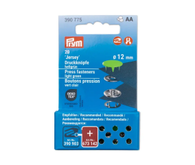 Boutons pression Jersey Prym – Ø 12 mm – 11 couleurs éclatantes pour tissus fins et extensibles