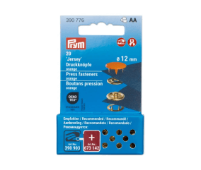 Boutons pression Jersey Prym – Ø 12 mm – 11 couleurs éclatantes pour tissus fins et extensibles