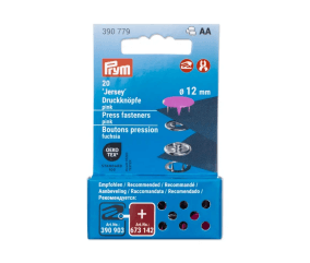 Boutons pression Jersey Prym – Ø 12 mm – 11 couleurs éclatantes pour tissus fins et extensibles