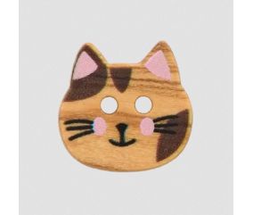 Bouton en bois motif animaux de la ferme 2 trous Prym – Ø 15 mm – Bois d’olivier naturel & design ludique
