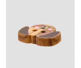 Bouton en bois motif animaux de la ferme 2 trous Prym – Ø 15 mm – Bois d’olivier naturel & design ludique