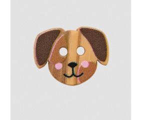 Bouton en bois motif animaux de la ferme 2 trous Prym – Ø 15 mm – Bois d’olivier naturel & design ludique