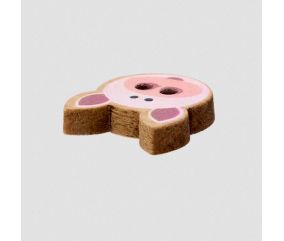 Bouton en bois motif animaux de la ferme 2 trous Prym – Ø 15 mm – Bois d’olivier naturel & design ludique