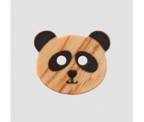 Bouton en bois 2 trous Prym – Ø 15 mm – Motif animaux sauvages en bois d’olivier naturel